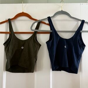 Women's Navy and Olive Luluemon Tank Tops 0 set of 2
